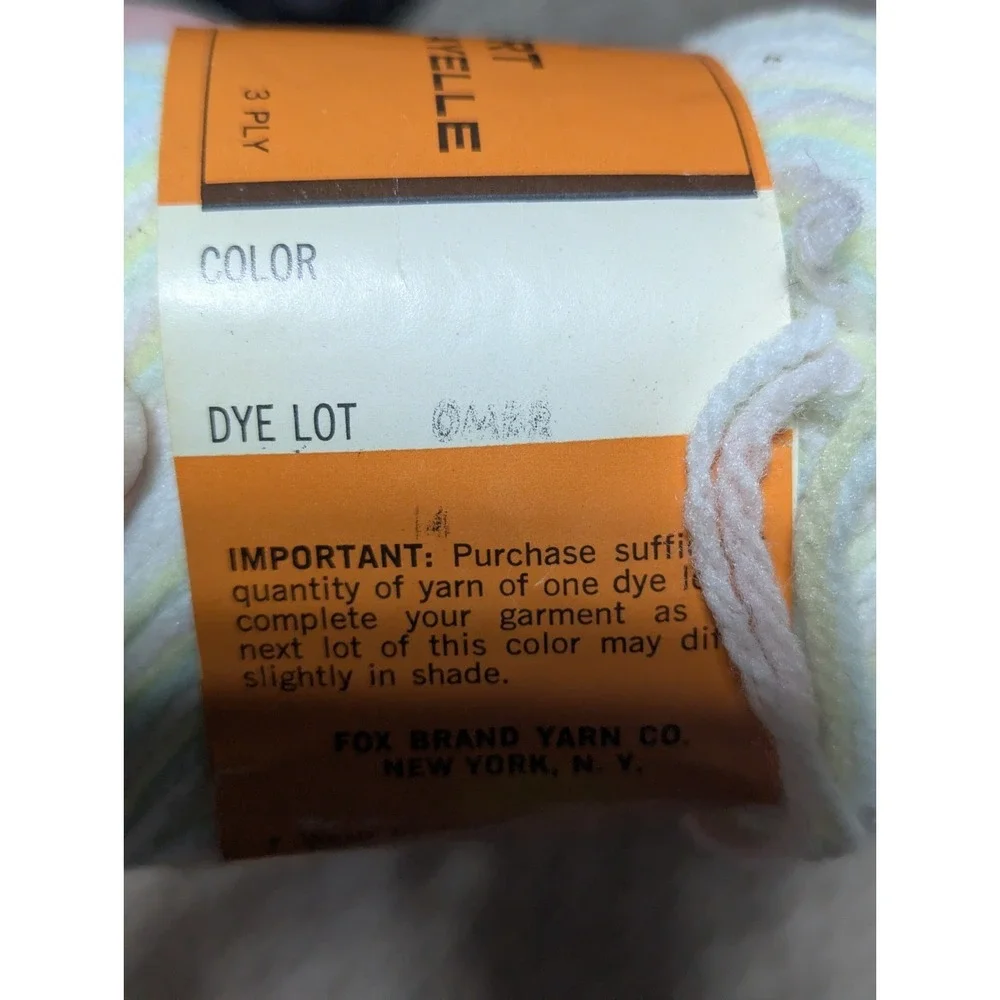 4 lot Vintage‎ Fox Brand Yarn Sport Orlon Sayelle Pastel Ombre crochet knitting
